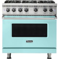 Viking - Professional 5 Series 5.1 Cu. Ft. Freestanding LP Gas Convection Range - Bywater Blue - Front_Zoom