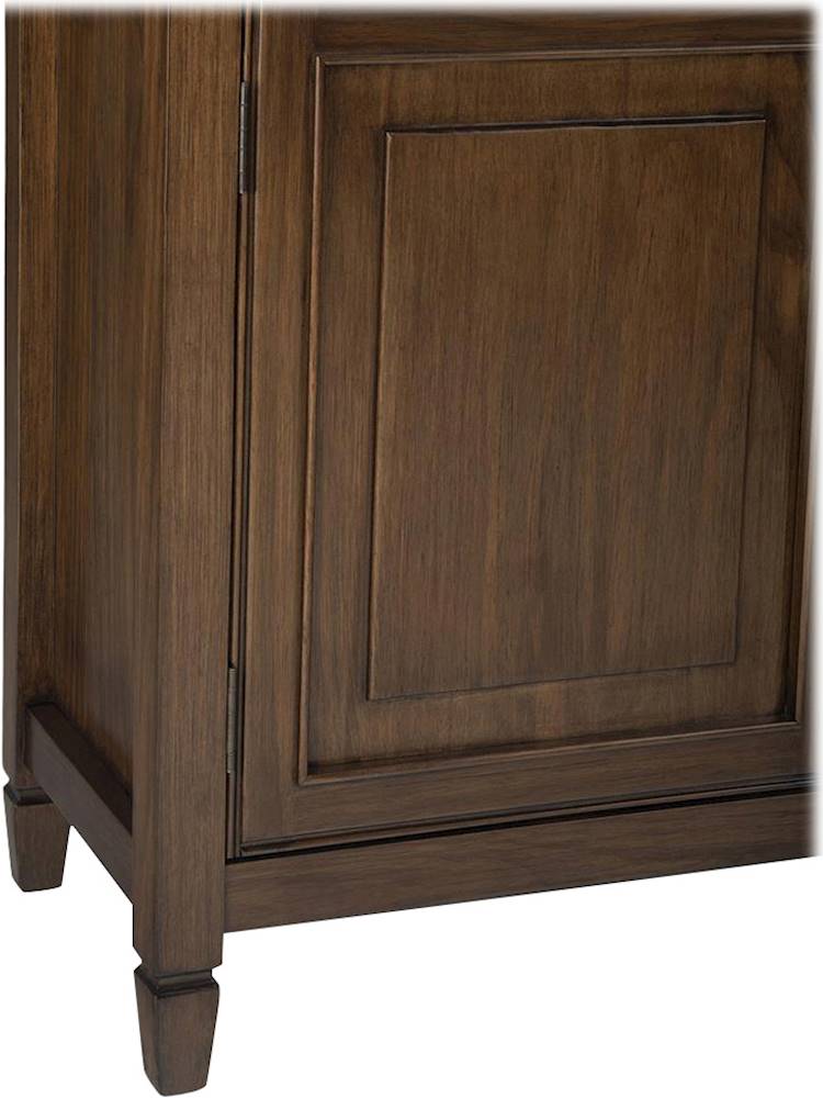 Simpli Home Acadian Solid Wood 32 inch Wide Transitional Entryway Shoe Storage Cabinet in Brunette Brown