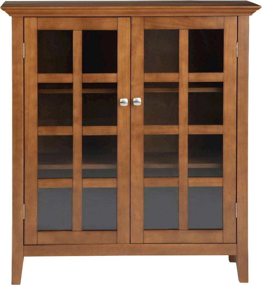 Best Buy Simpli Home Acadian Solid Wood Medium Storage Cabinet Honey Brown Axreg007 Hb