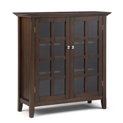 Simpli Home - Acadian SOLID WOOD 39 inch Wide Transitional Medium Storage Cabinet in - Natural Aged Brown - Front_Zoom