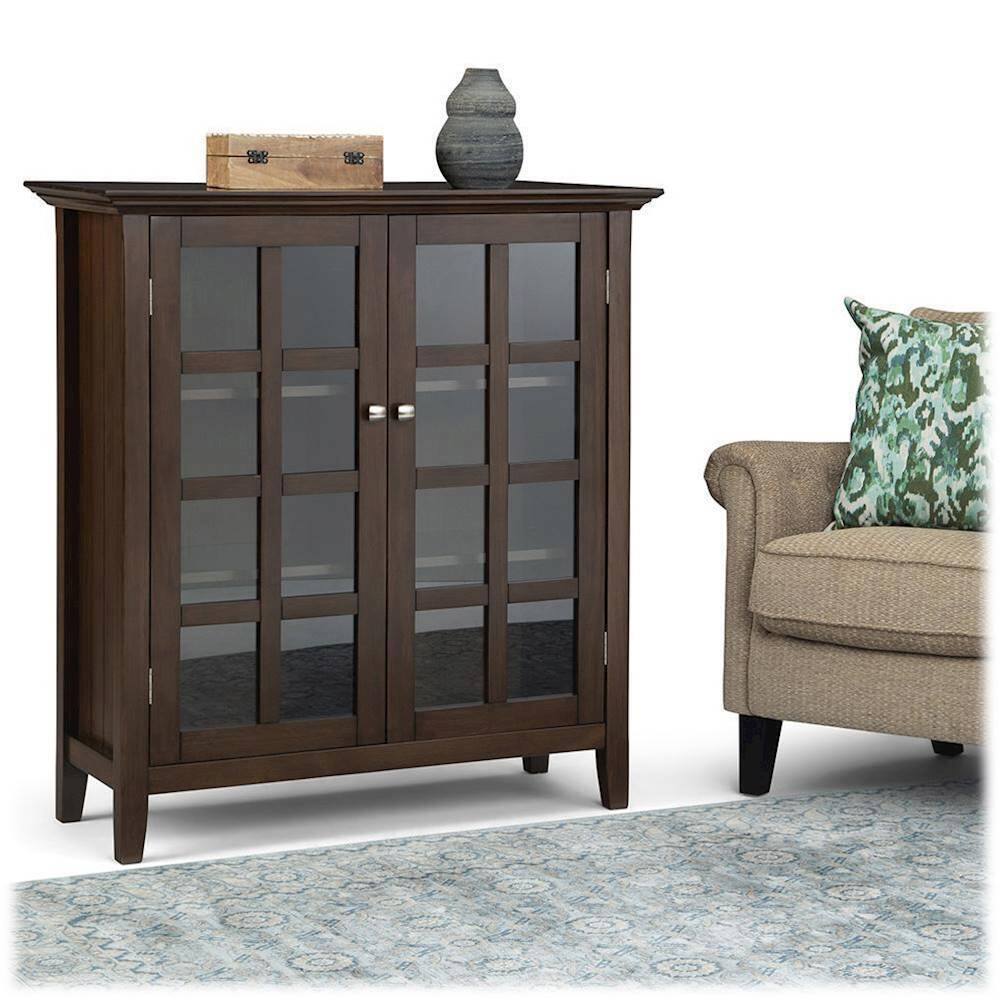 Alt View 17. Simpli Home - Acadian 39 inch Wide Solid Wood Transitional Storage Cabinet - Natural Aged Brown.
