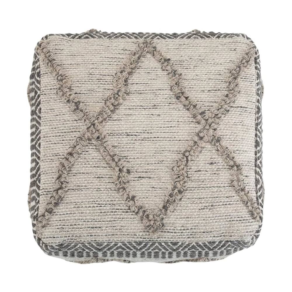 Alt View 11. Simpli Home - Sweeney Square Contemporary Polystyrene/Cotton Pouf - Gray.