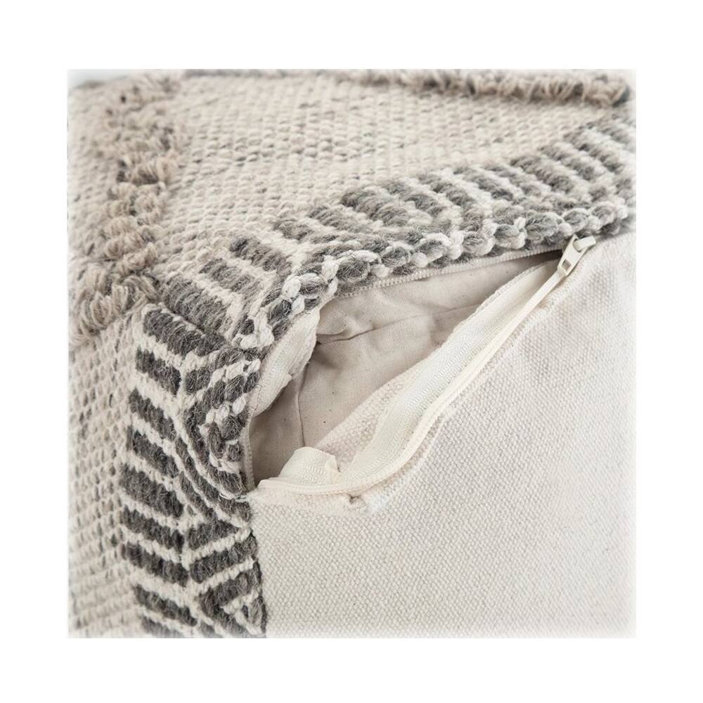 Alt View 12. Simpli Home - Sweeney Square Contemporary Polystyrene/Cotton Pouf - Gray.