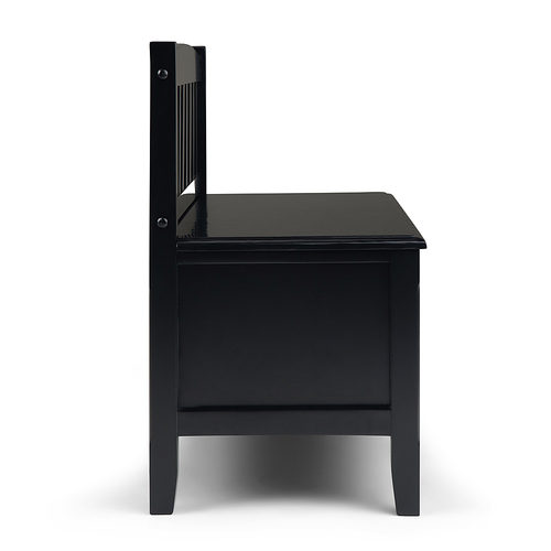 Simpli Home - Burlington Traditional MDF and Plywood Storage Bench with Backrest - Black was $394.99 now $276.99 (30.0% off)
