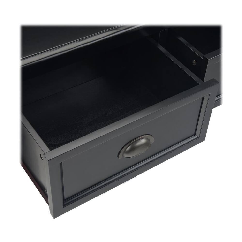 Alt View 11. Simpli Home - Burlington SOLID WOOD 42 inch Wide Transitional Entryway Storage Bench with Drawers in Black - Black.