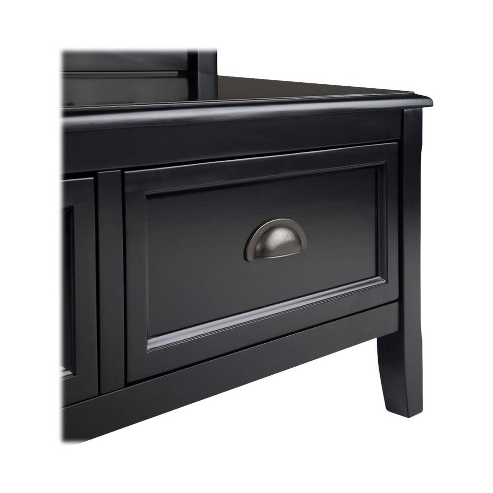 Alt View 14. Simpli Home - Burlington SOLID WOOD 42 inch Wide Transitional Entryway Storage Bench with Drawers in Black - Black.