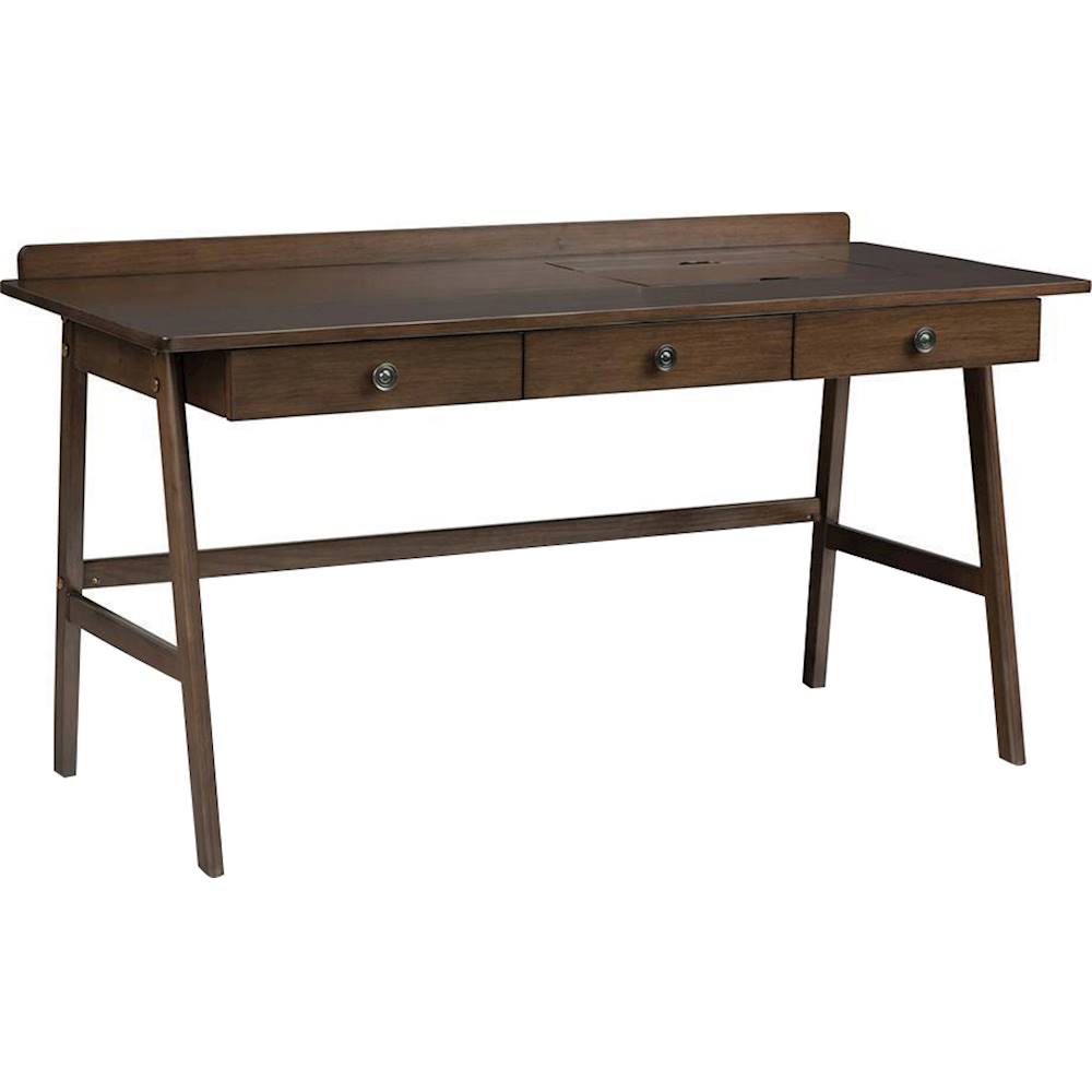 Angle View: Simpli Home - Rylie SOLID WOOD Transitional 60 inch Wide Desk in - Natural Aged Brown