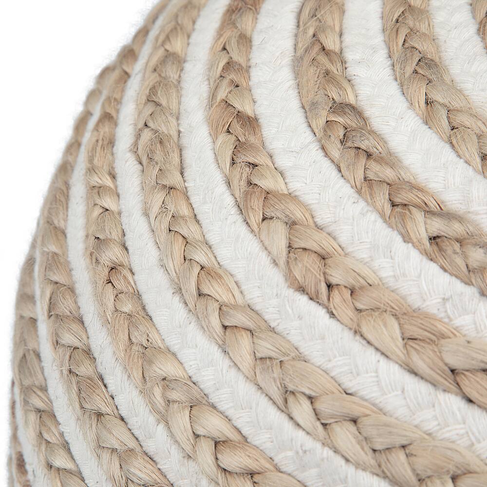 Left View: Simpli Home - Yolanda Round Contemporary Polystyrene/Cotton Pouf - Natural