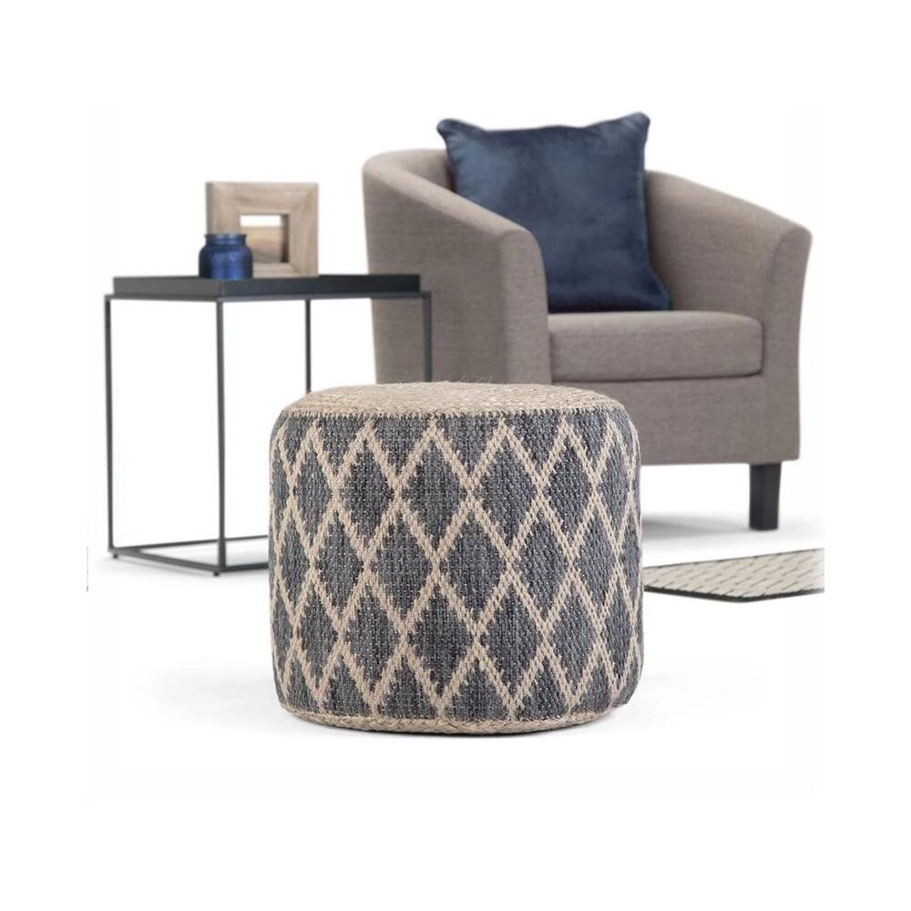 Alt View 17. Simpli Home - Edgeley Round Contemporary Polystyrene/Cotton Pouf - Gray.