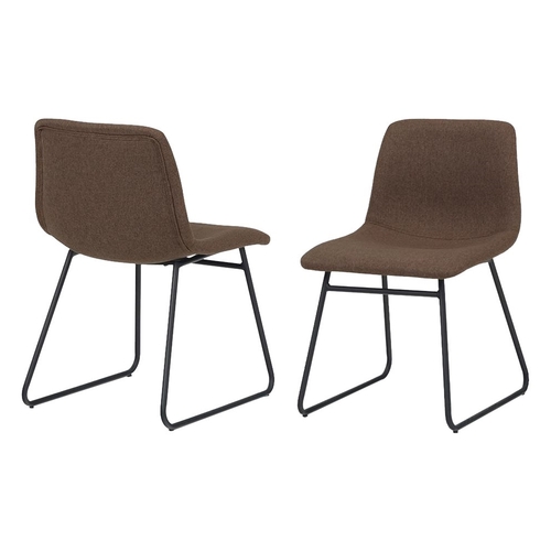 Simpli Home - Reaney Mid-Century Modern Fabric Dining Chairs (Set of 2) - Black/Brown was $250.99 now $199.99 (20.0% off)