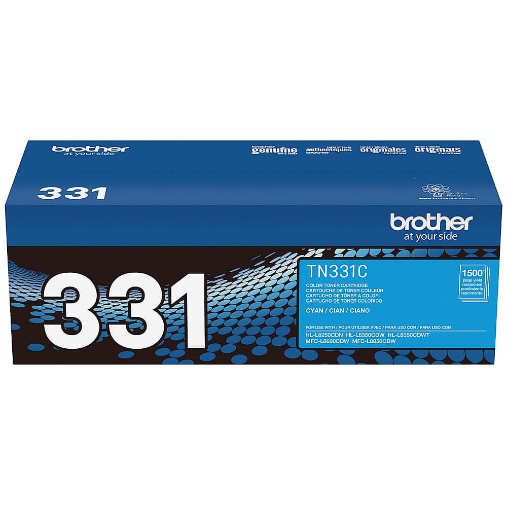 Front. Brother - TN331C Toner Cartridge - Cyan.