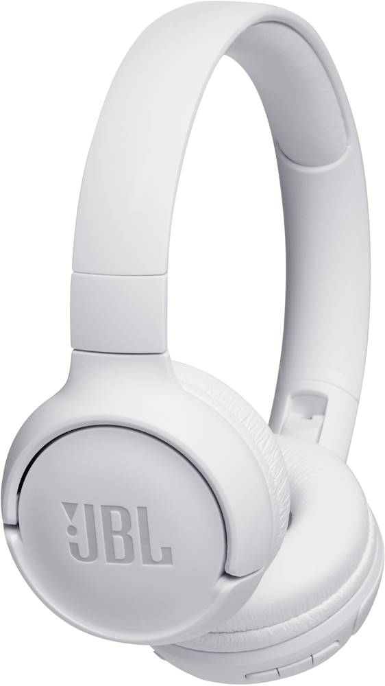 Angle View: JBL - TUNE 500BT Wireless On-Ear Headphones - White