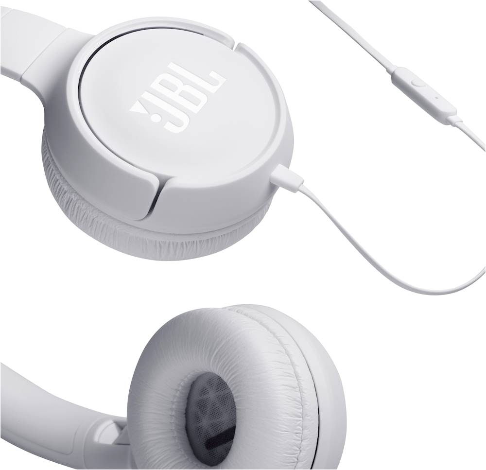 Best Buy: JBL TUNE 500 Wired On-Ear Headphones White JBLT500WHTAM