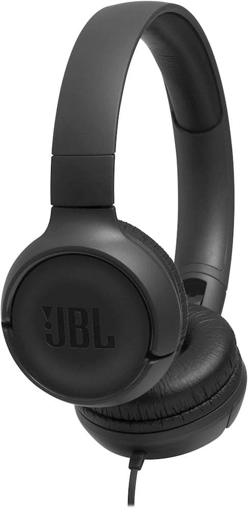 Left. JBL - TUNE 500 Wired On-Ear Headphones - Black.