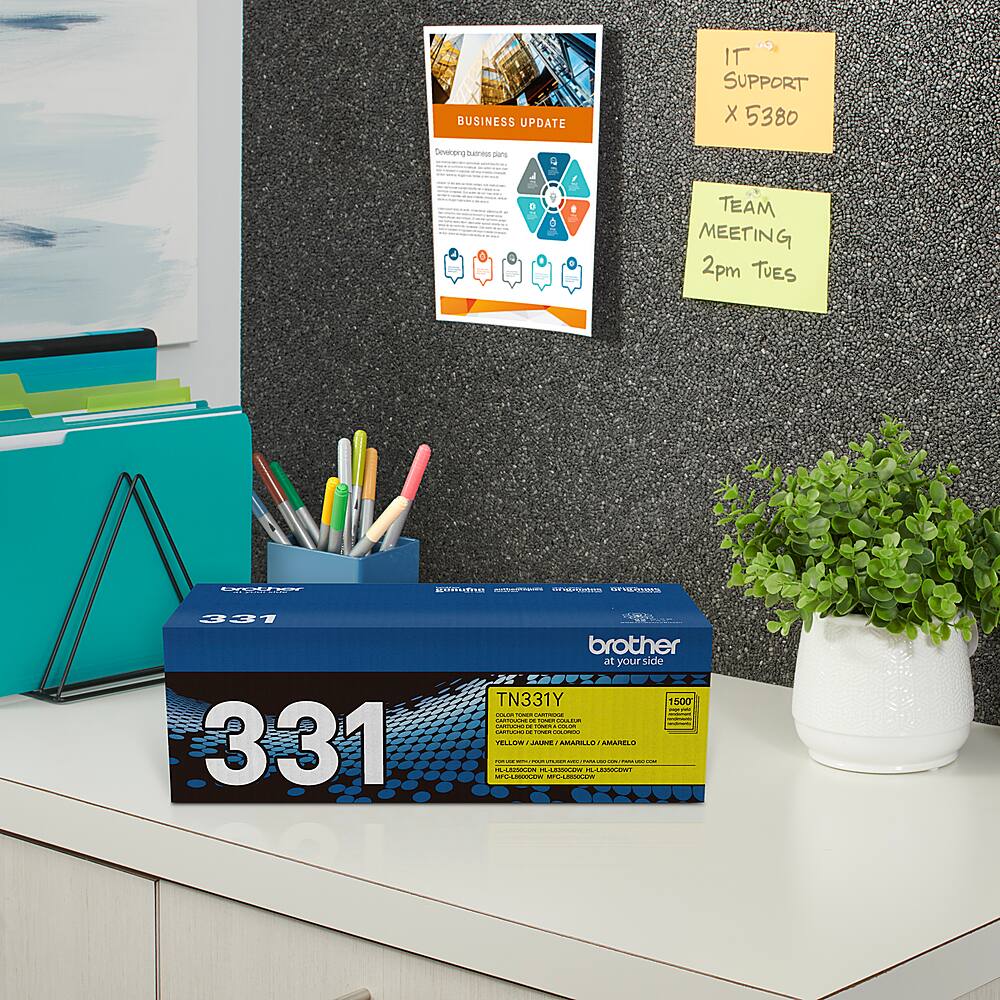 Alt View 1. Brother - TN331Y Toner Cartridge - Yellow.