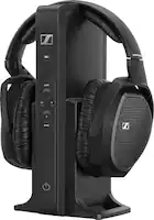 Sennheiser - RS 175 RF Wireless Headphone System for TV Listening with Bass Boost and Surround Sound Modes - Black - Front_Zoom