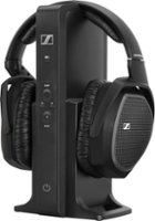 Sennheiser - RS 175 RF Wireless Headphone System for TV Listening with Bass Boost and Surround Sound Modes - Black - Front_Zoom