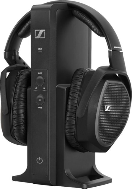 Front Zoom. Sennheiser - RS 175 RF Wireless Headphone System for TV Listening with Bass Boost and Surround Sound Modes - Black.