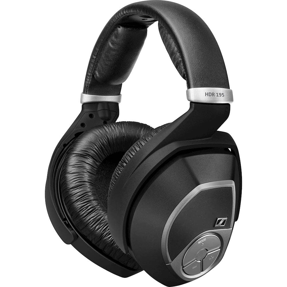 Left. Sennheiser - RS 195 RF Wireless Headphone Systems for TV Listening with Selectable Hearing Boost Preset - Black.