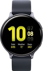 Samsung - Geek Squad Certified Refurbished Galaxy Watch Active2 Smartwatch 44mm Aluminum - Aqua Black - Front_Zoom