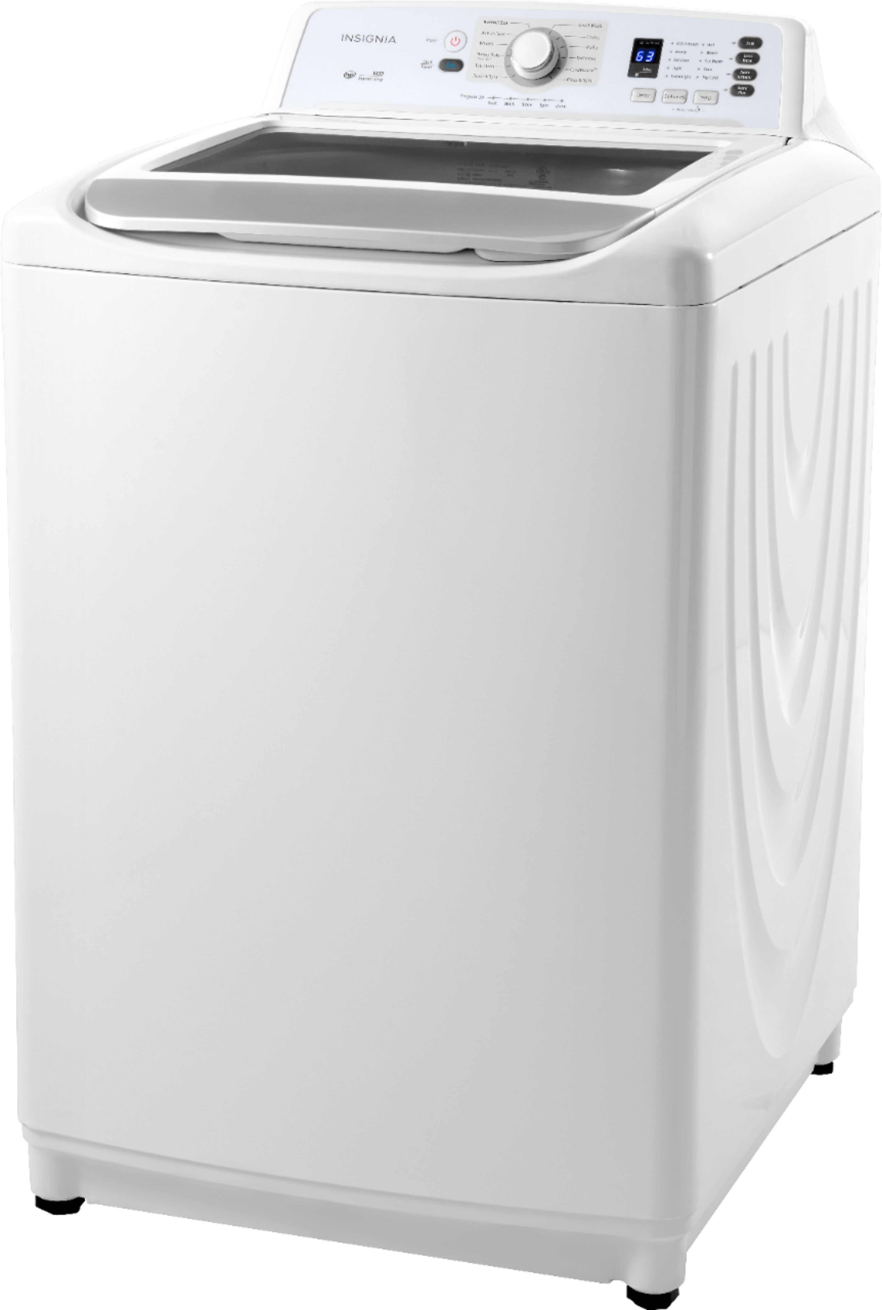 Left View: Insignia™ - 4.5 Cu. Ft. High Efficiency Top Load Washer with ColdMotion Technology - White