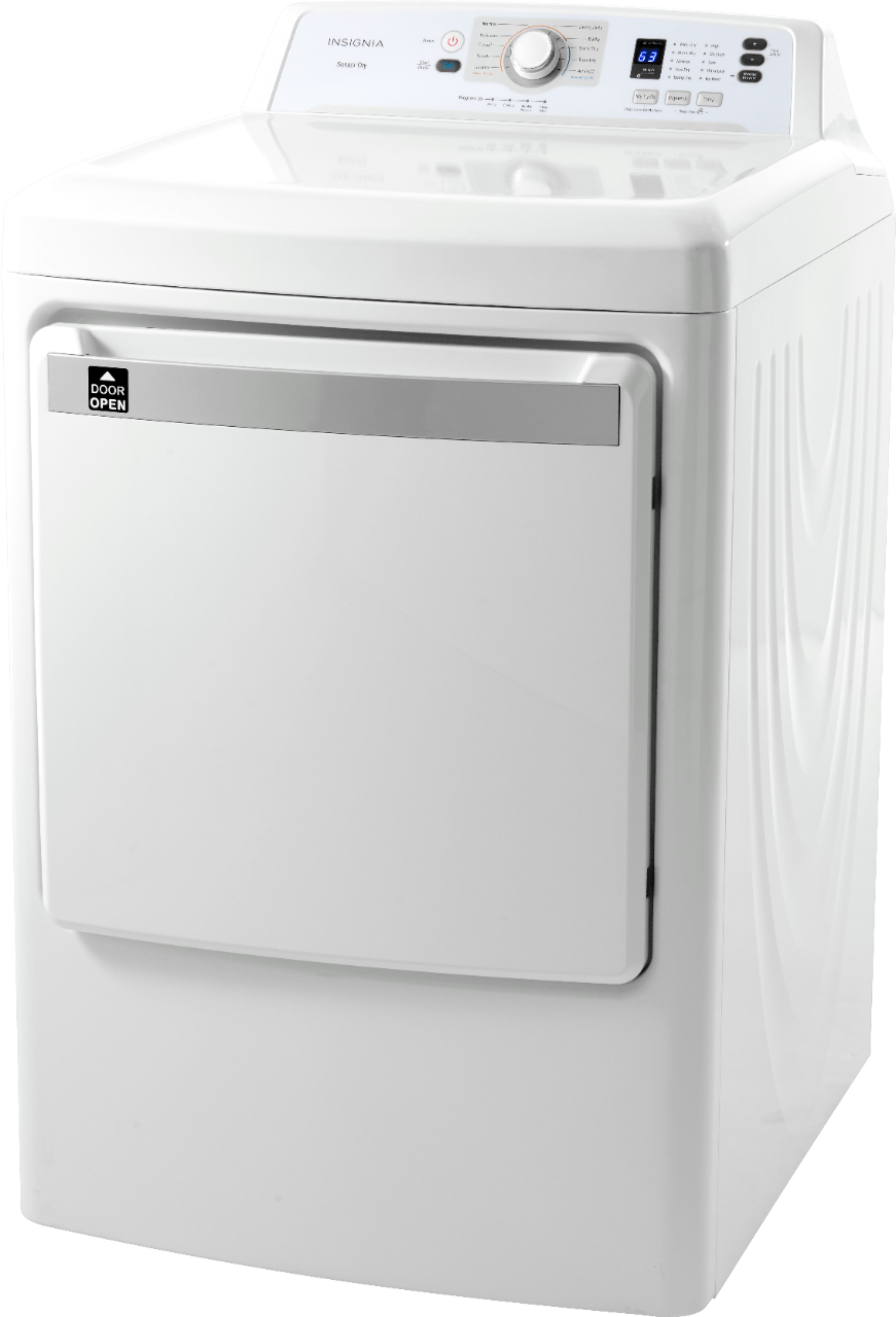 Left View: Insignia™ - 7.5 Cu. Ft. Electric Dryer - White