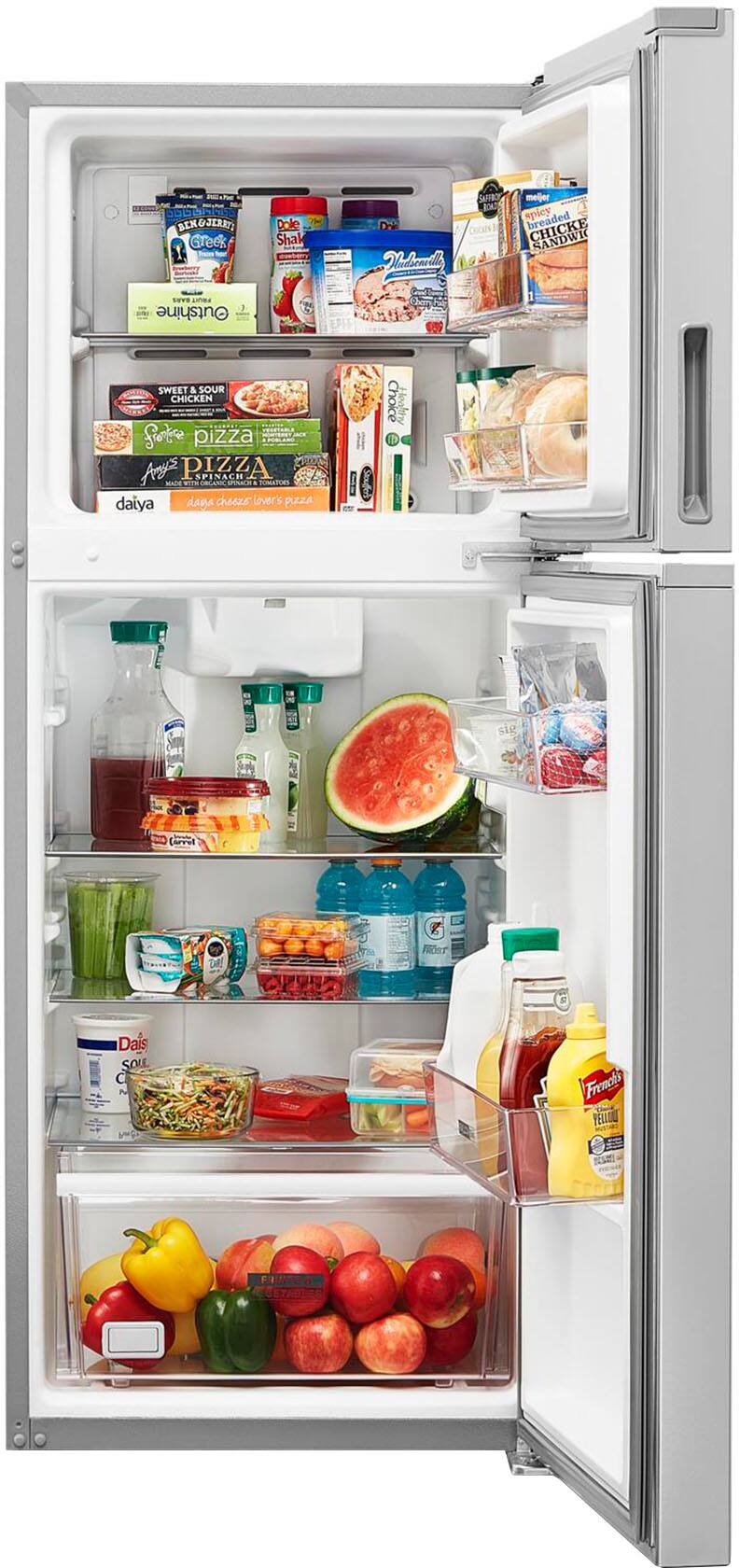 Left. Whirlpool - 11.6 Cu. Ft. Top-Freezer Counter-Depth Refrigerator with Electronic Temperature Controls - Fingerprint Resistant Stainless Steel.