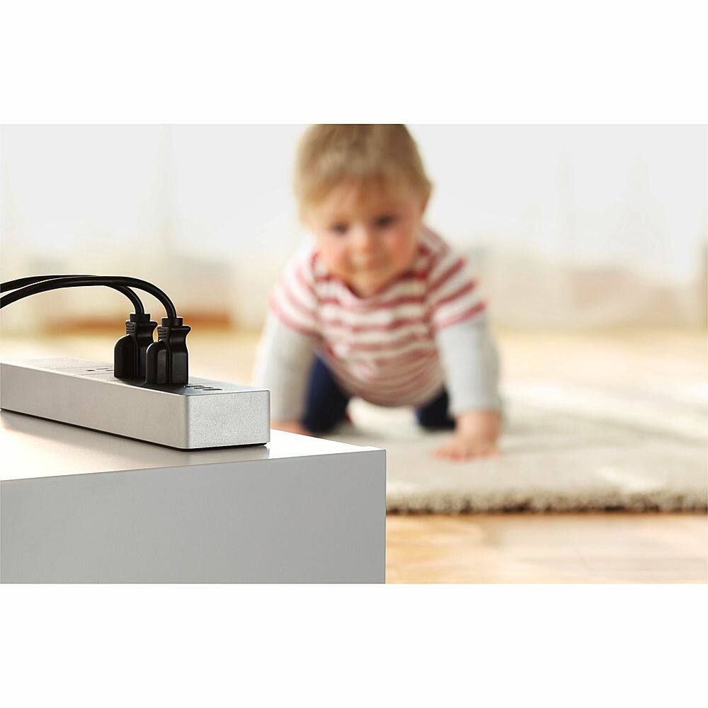 Alt View 30. Eve - Eve Energy Strip - Smart Triple Outlet &amp; Power Meter with Apple HomeKit technology - Black/Silver.