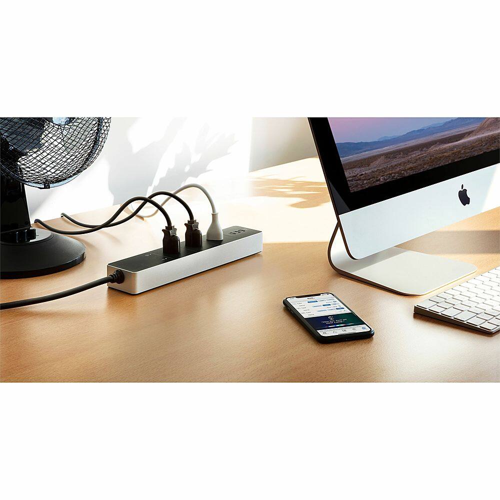 Alt View 31. Eve - Eve Energy Strip - Smart Triple Outlet &amp; Power Meter with Apple HomeKit technology - Black/Silver.