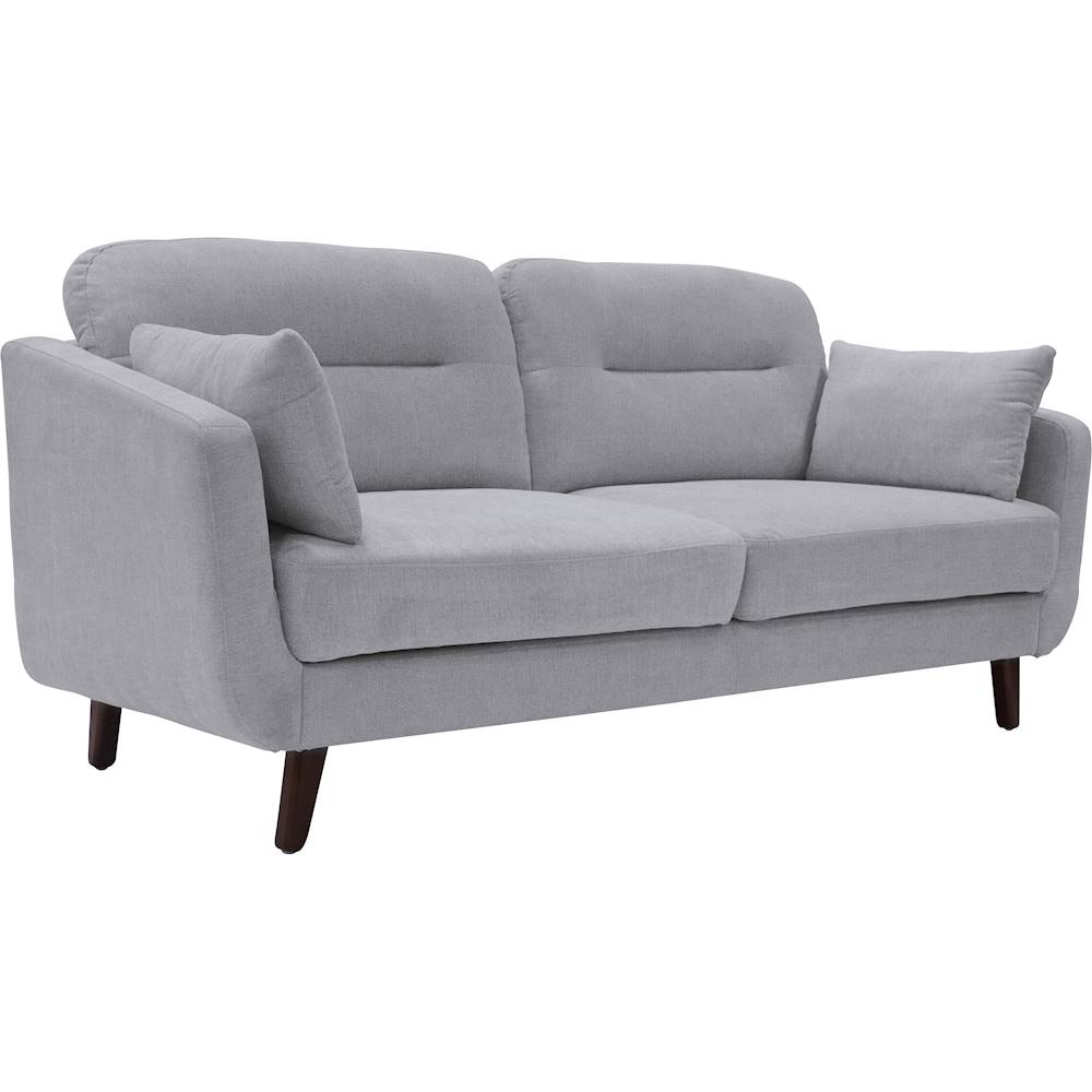 Angle View: Serta - Sierra Mid-Century Modern 2-Seat Fabric Loveseat - Smoke Gray