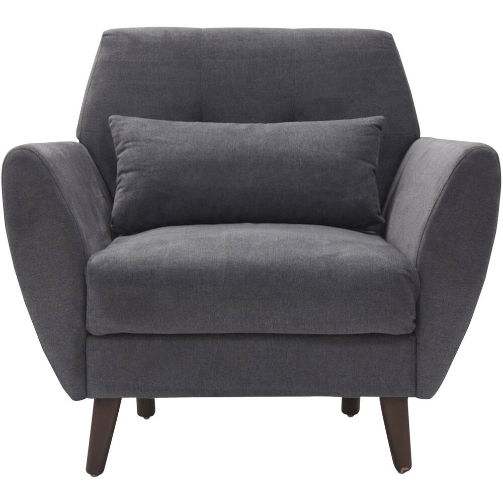 Front. Serta - Artesia Mid-Century Microfiber Armchair - Slate Gray.