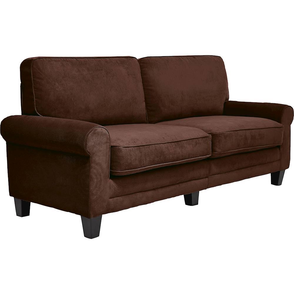Angle. Serta - RTA Copenhagen Collection 3-Seat Fabric Sofa - Newport Brown.