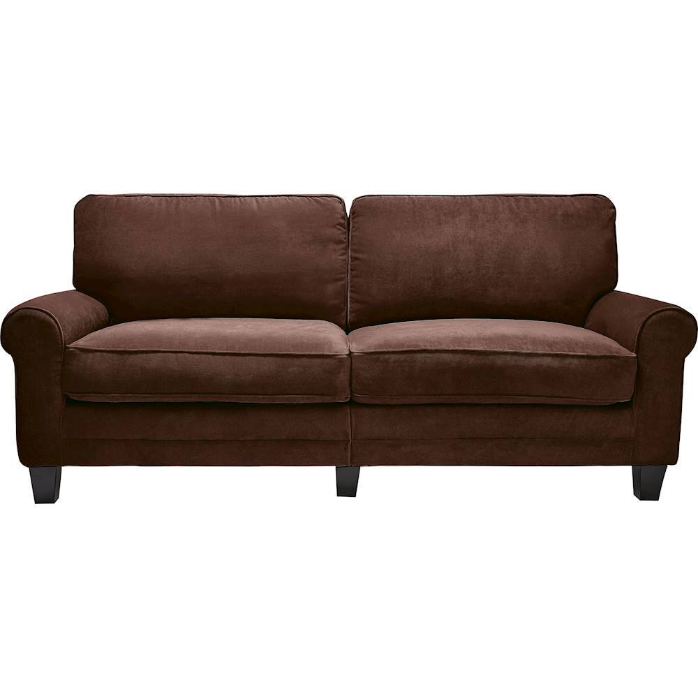 Front. Serta - RTA Copenhagen Collection 3-Seat Fabric Sofa - Newport Brown.