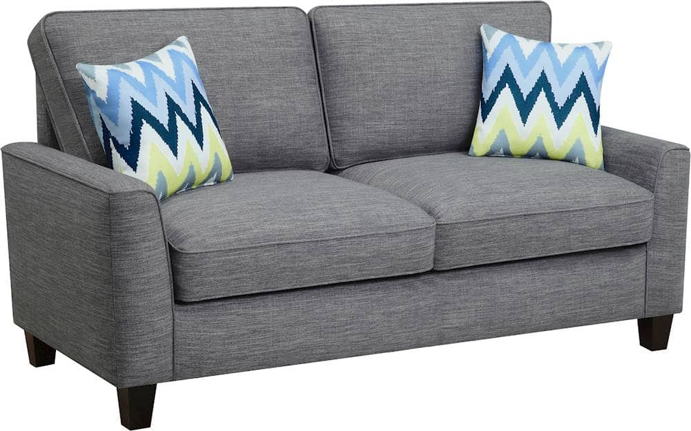 Angle View: Serta - Astoria 3-Seat Fabric Sofa - Light Gray