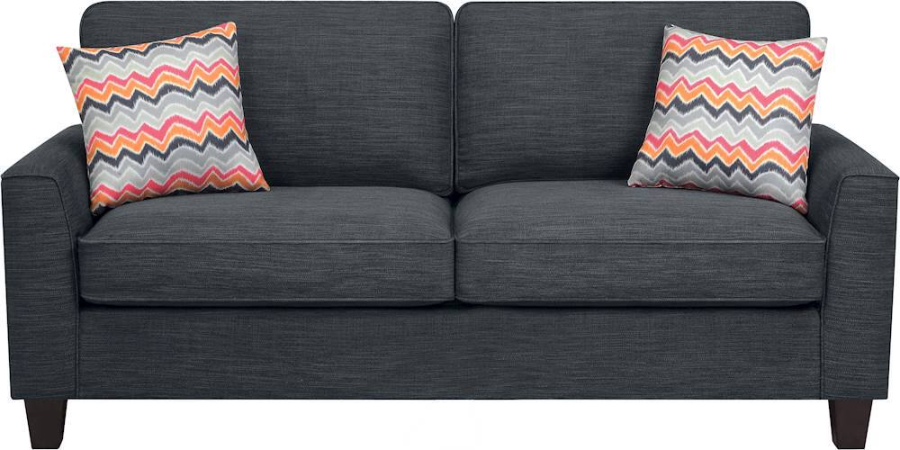 Front. Serta - Astoria 3-Seat Fabric Sofa - Charcoal.