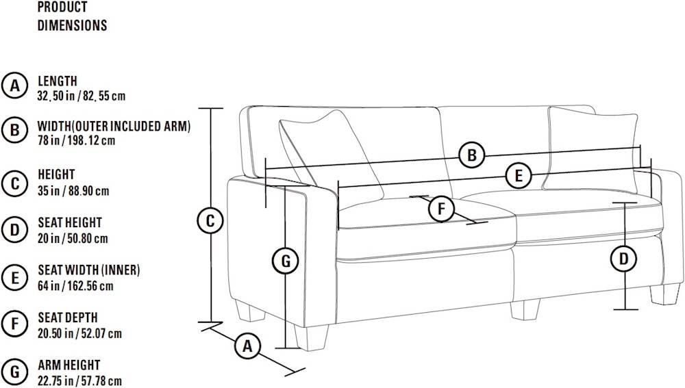 Alt View 24. Serta - RTA Palisades 3-Seat Fabric Sofa - Kingston Beige.