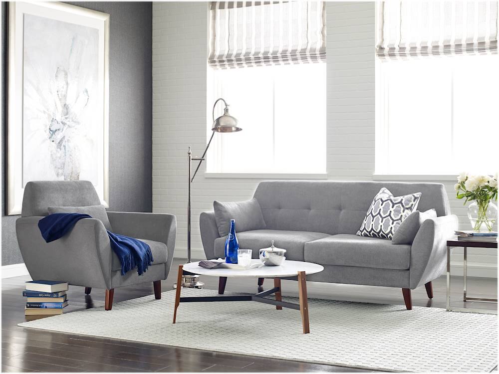 Alt View 16. Serta - Artesia 3-Seat Fabric Sofa - Smoke Gray.