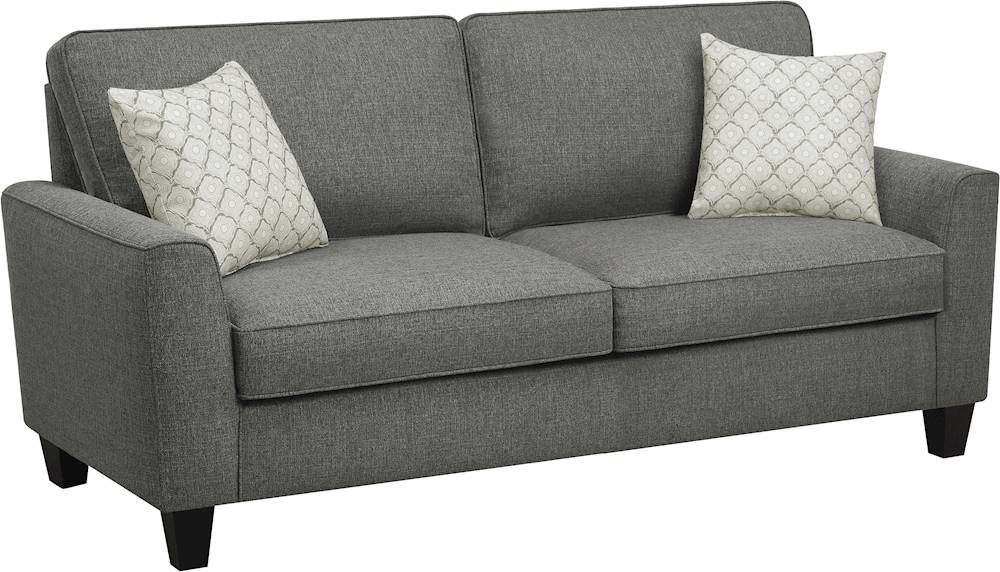 Angle View: Serta - Astoria 3-Seat Fabric Sofa - Concord Dark Gray
