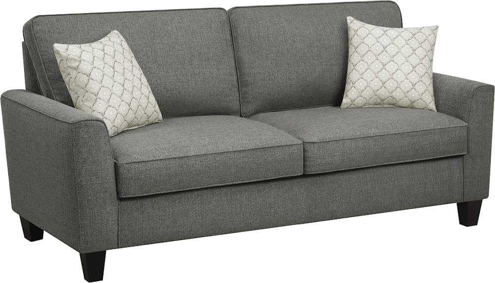 Angle View: Serta - Astoria 3-Seat Fabric Sofa - Concord Dark Gray