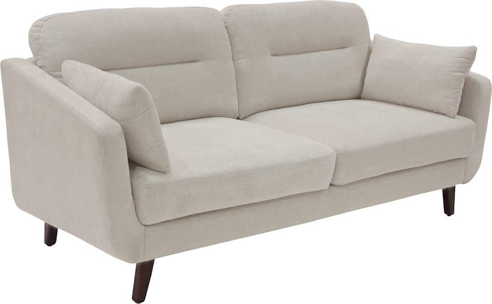 Angle View: Serta - Sierra Mid-Century Modern 2-Seat Fabric Loveseat - Ivory