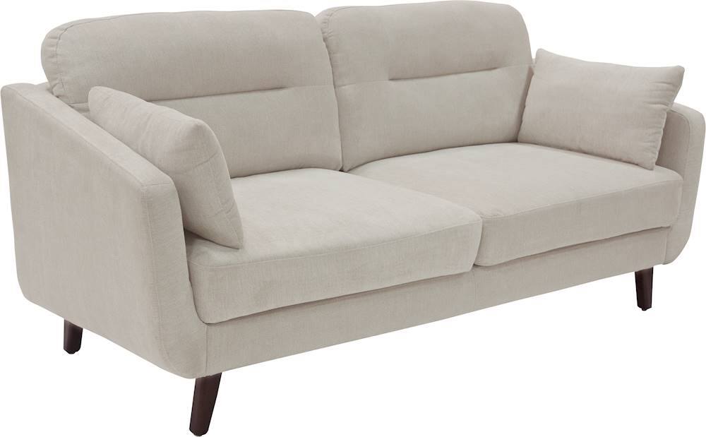Angle. Serta - Sierra Mid-Century Modern 2-Seat Fabric Loveseat - Ivory.
