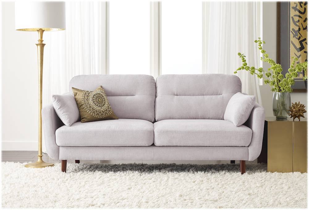Alt View 15. Serta - Sierra Mid-Century Modern 2-Seat Fabric Loveseat - Ivory.