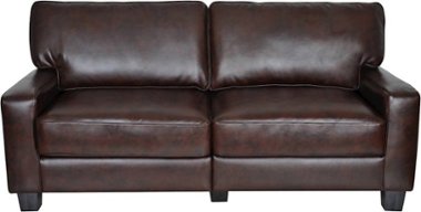 Serta - RTA Palisades 3-Seat Bonded Leather Sofa - Kingston Chestnut - Front_Zoom