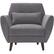 Front. Elle Decor - Mid-Century Modern Armchair - Dark Gray.