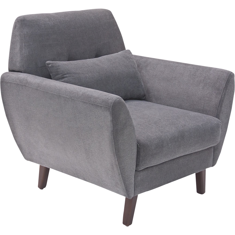 Left View: Elle Decor - Mid-Century Modern Armchair - Dark Gray
