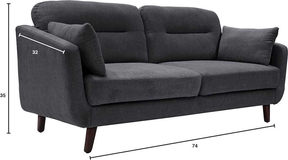 Best Buy: Serta Sierra Mid-Century 3-Seat Fabric Sofa Slate Gray FF16048