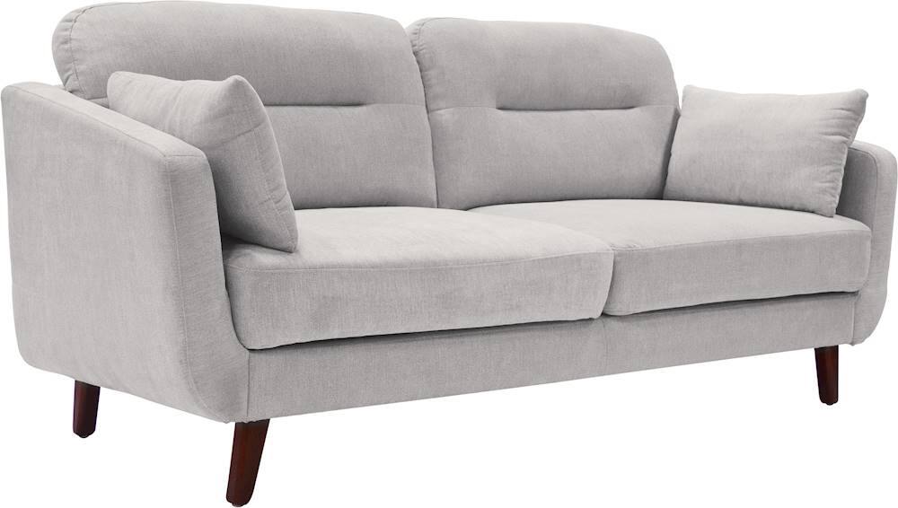 Angle View: Elle Decor - Chloe Mid-Century Modern 2-Seat Fabric Loveseat - Light Gray