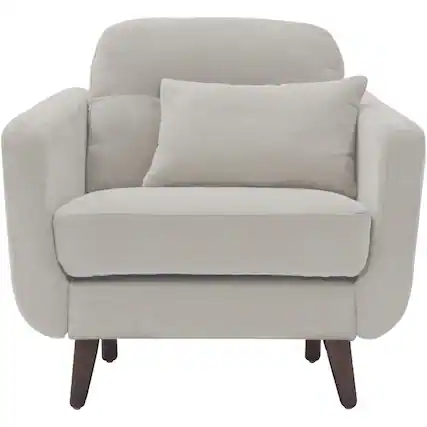 Front. Serta - Sierra Mid-Century Modern Armchair - Ivory.