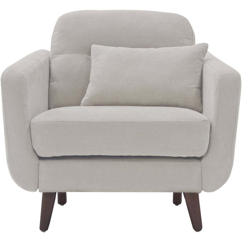 Front. Serta - Sierra Mid-Century Modern Armchair - Ivory.