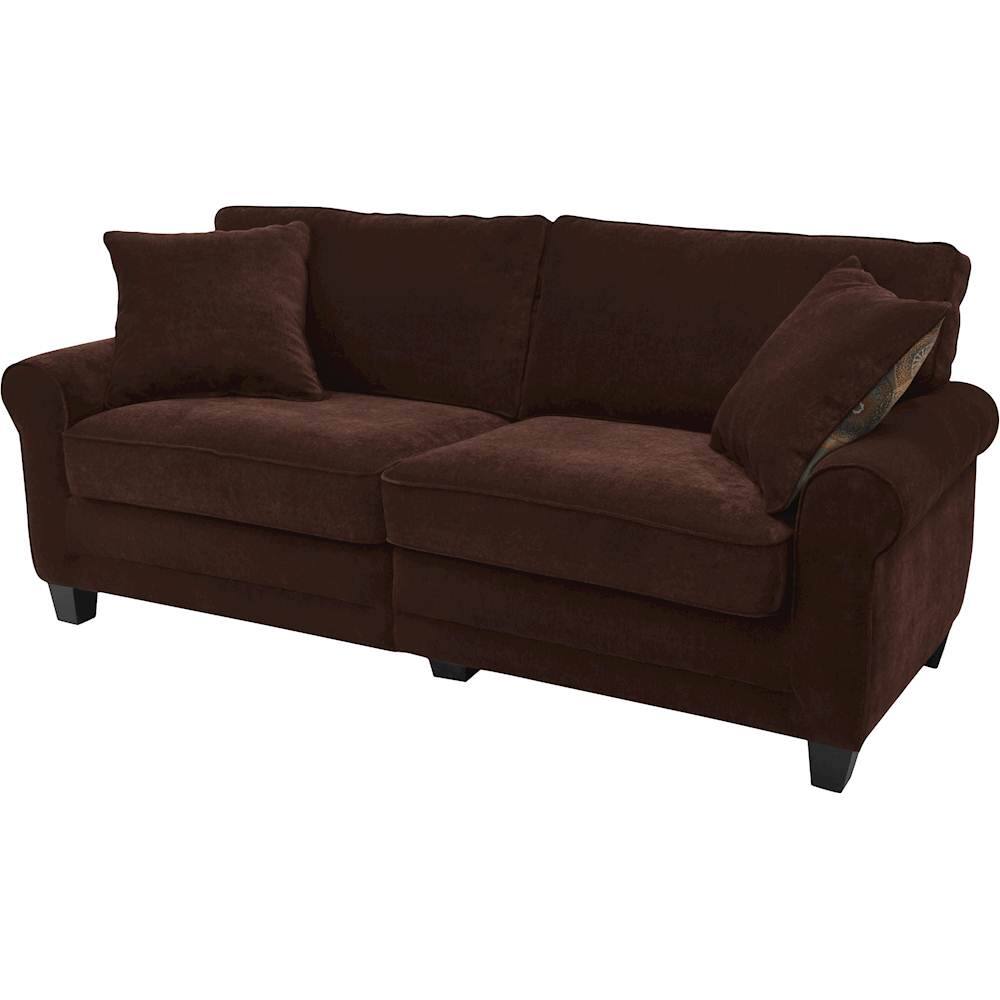 Left View: Serta - Copenhagen 2-Seat Polyester Fabric Loveseat - Charcoal